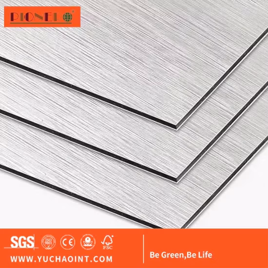 Feuerfestes Aluminium-Wandmaterial, ACP-Blech, Holzfarbe, Aluminium/Aluminium-Verbundplatte